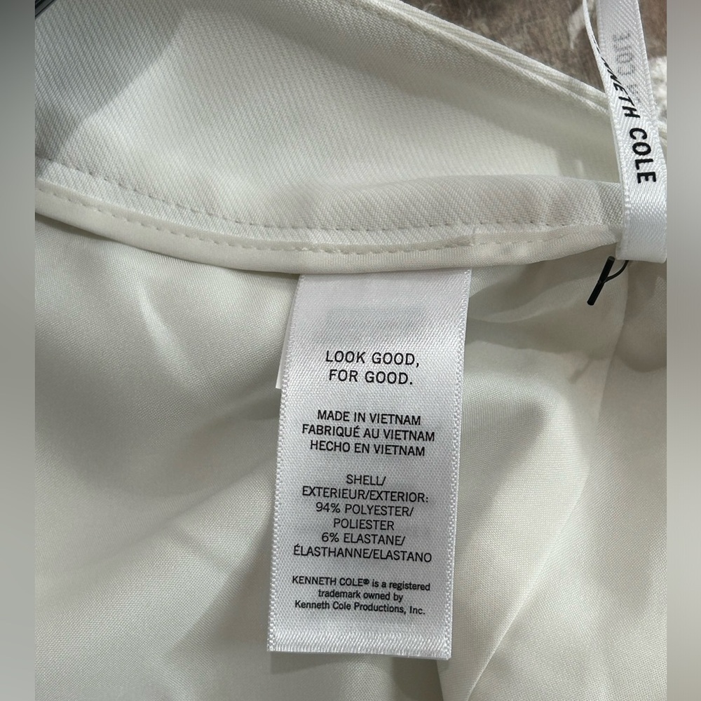Sz 10 Kenneth Cole Womens Fly Front Pleated Maxi Skirt, White NWT - Picture 11 of 12